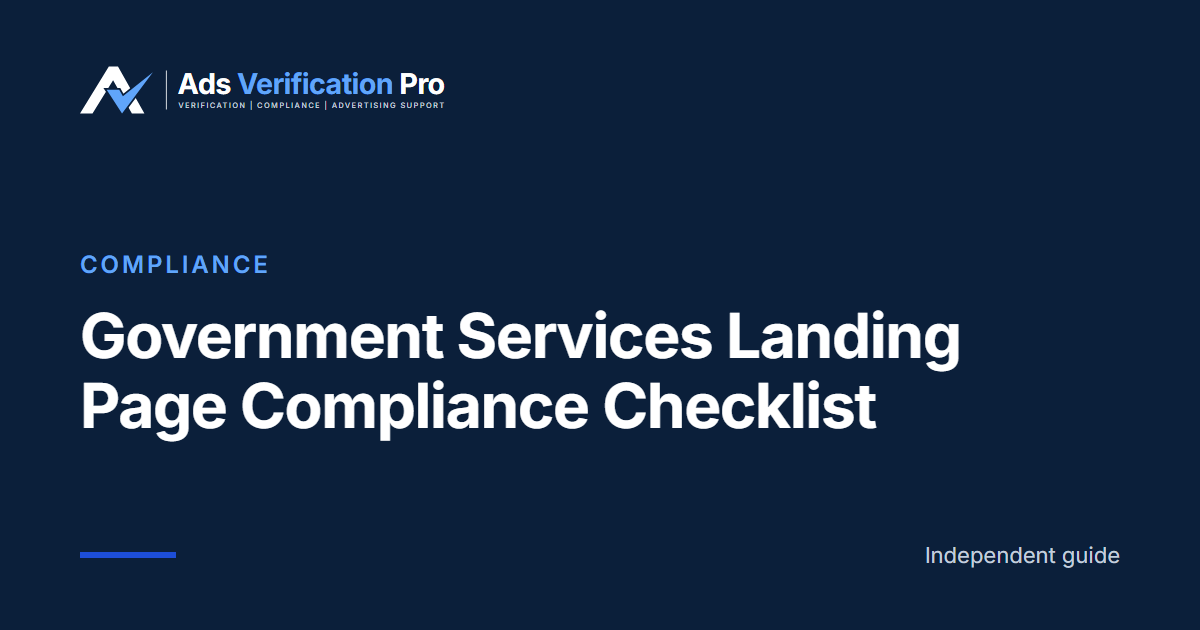 Government Services Landing Page Compliance Checklist